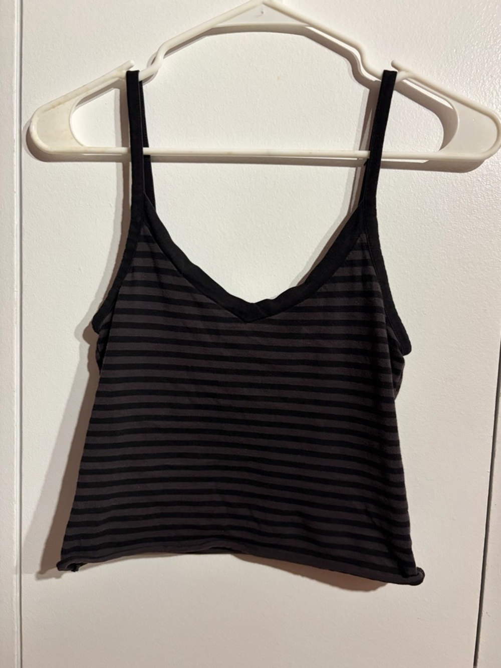 Women’s Black & Charcoal Striped Spaghetti Strap Tank Top